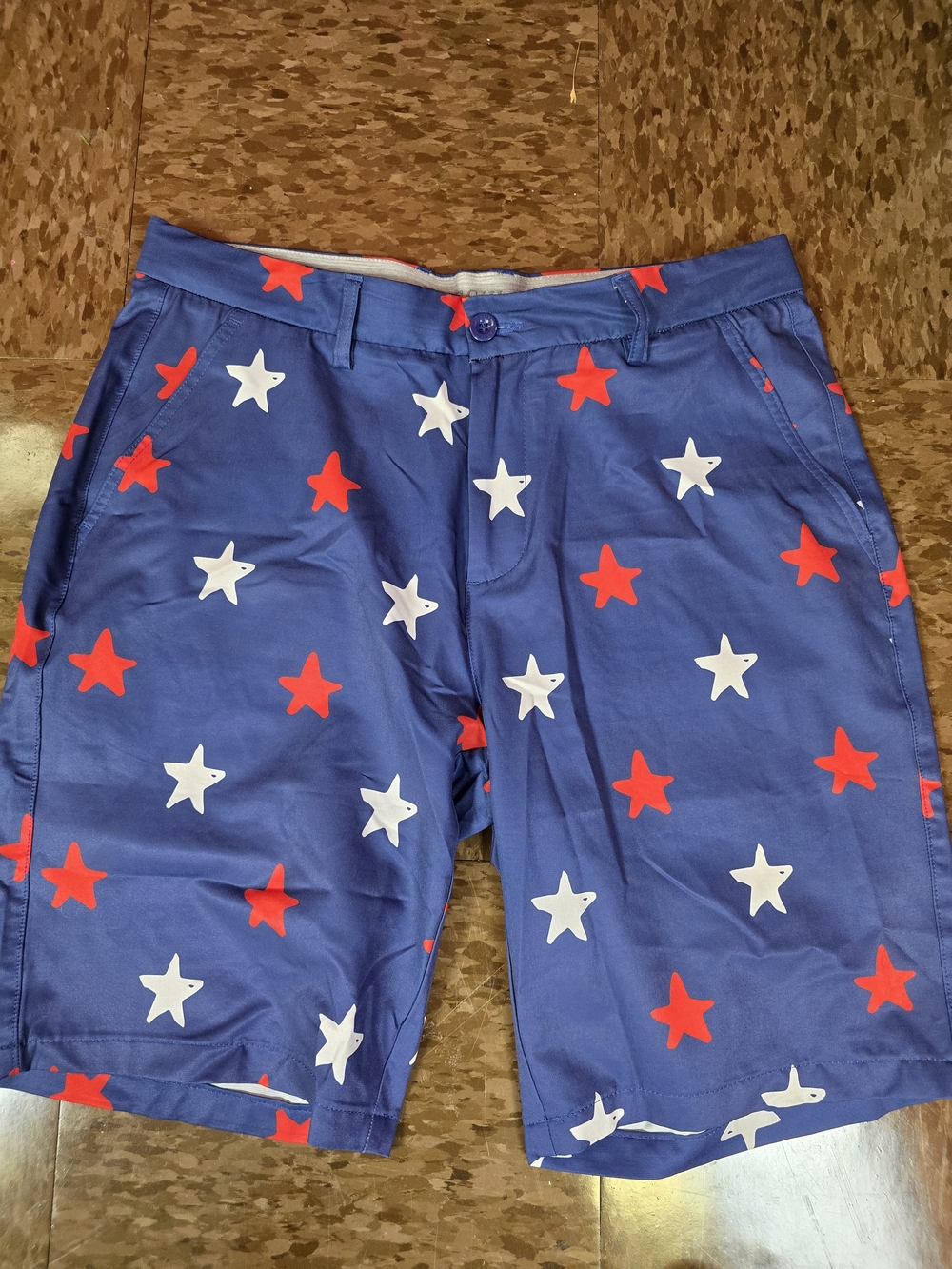 Hreski Men's Colorful Abstract Print Golf Shorts